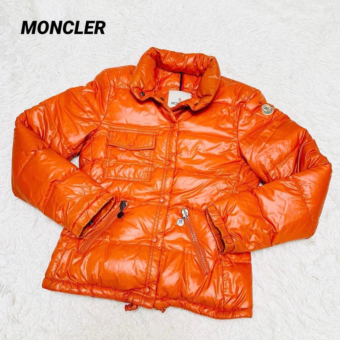 極美品 MONCLER モンクレール ダウンジャケット オレンジ 1 S タグ付