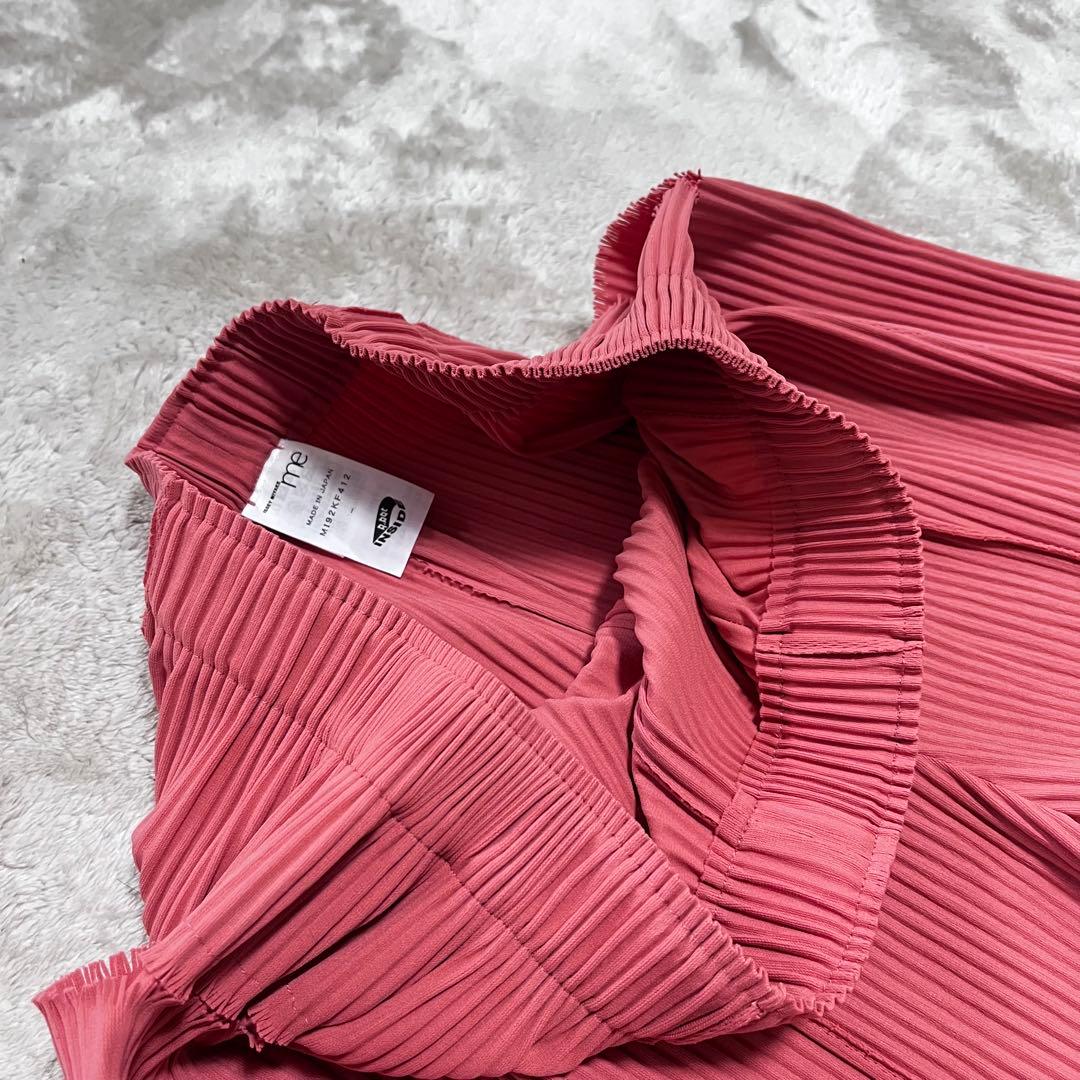 美品 イッセイミヤケ me プリーツ ワイドパンツ ガウチョFINE KNIT