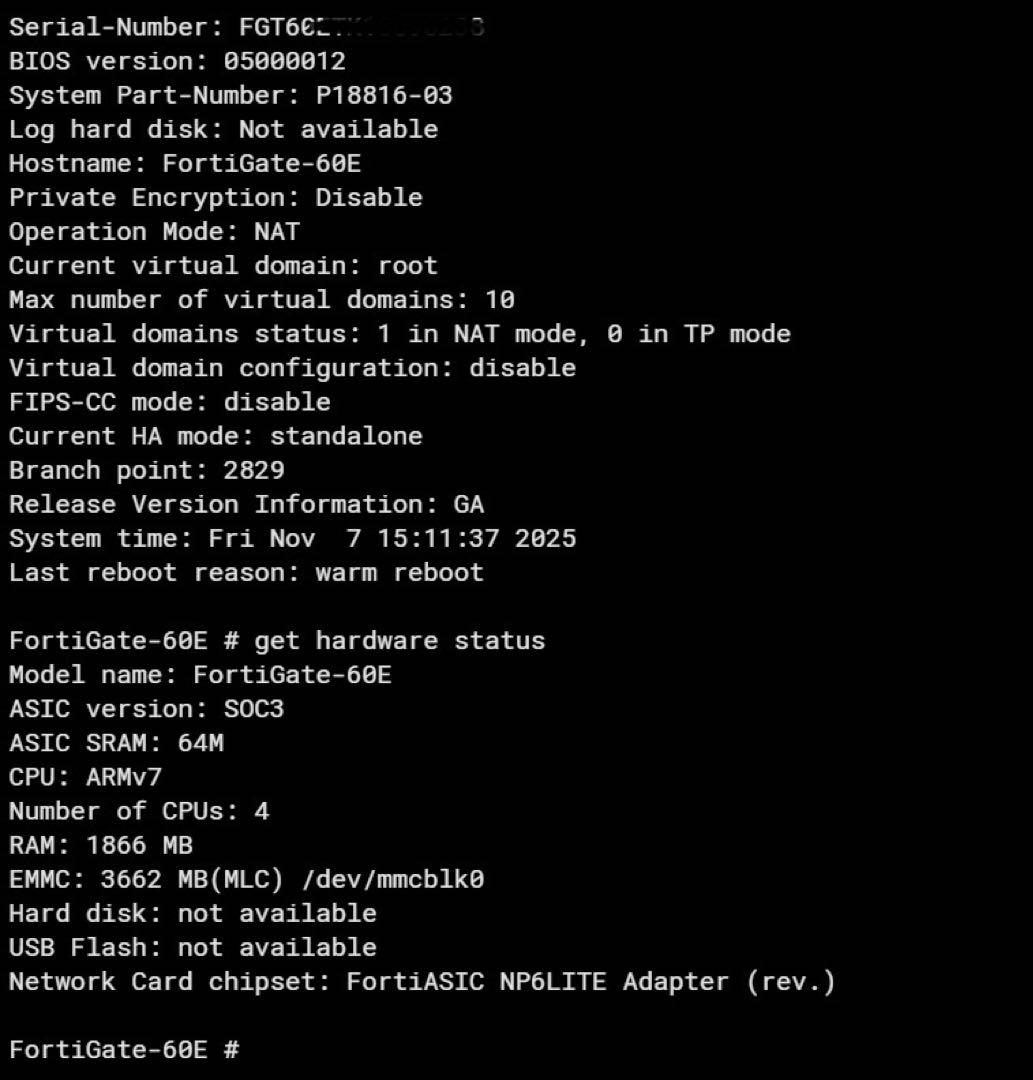 FORTINET FORTIGATE-60E(ライセンス有り) 【v7.4.9】 - メルカリ