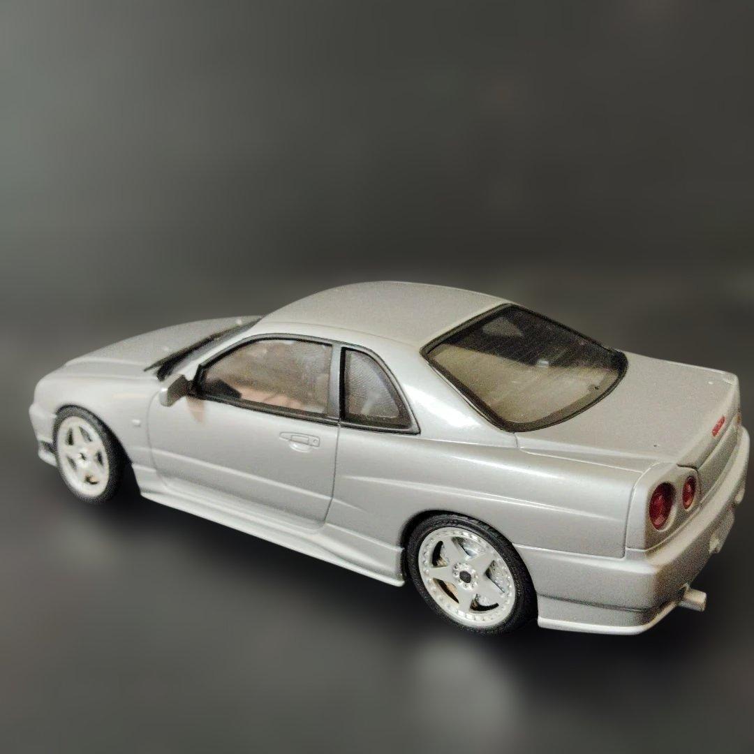 フジミ 1/24 絶版R34スカイラインニスモ 完成品 走り屋 シャコタン