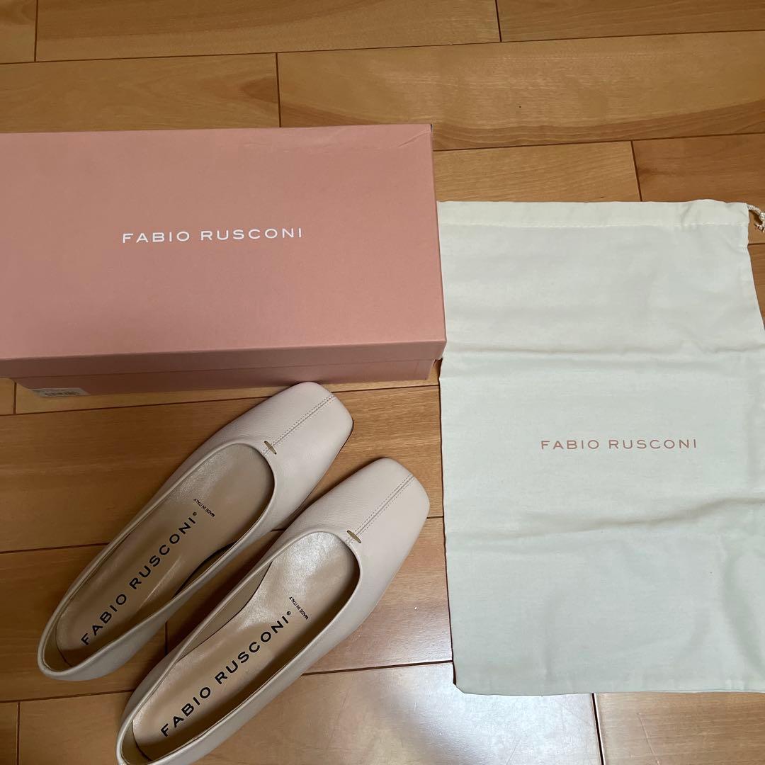 【新品】FABIO RUSCONI☆ スクエアトゥフラットパンプス 23.5cm