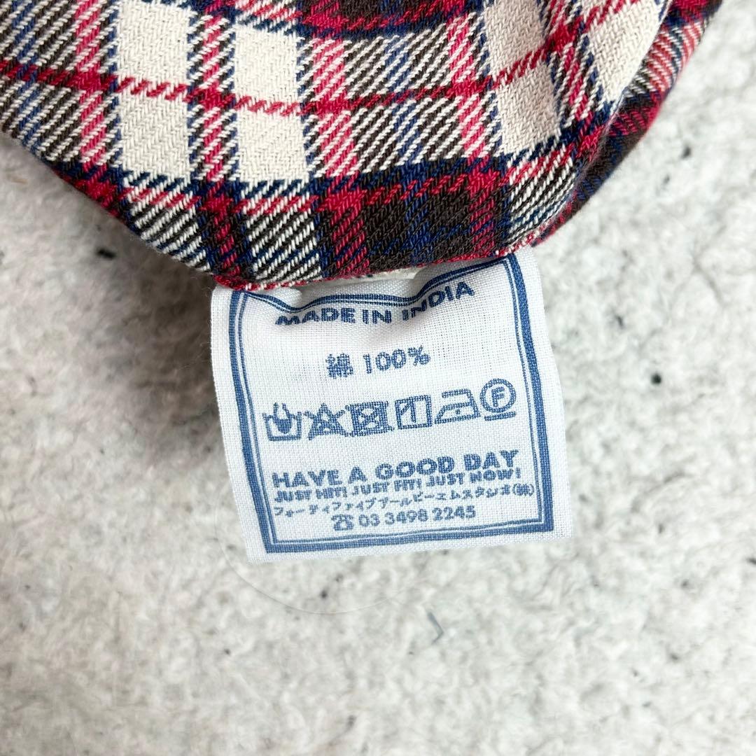 45R インドネル チェック柄 タックフリルブラウス プルオーバ45rpm 45R