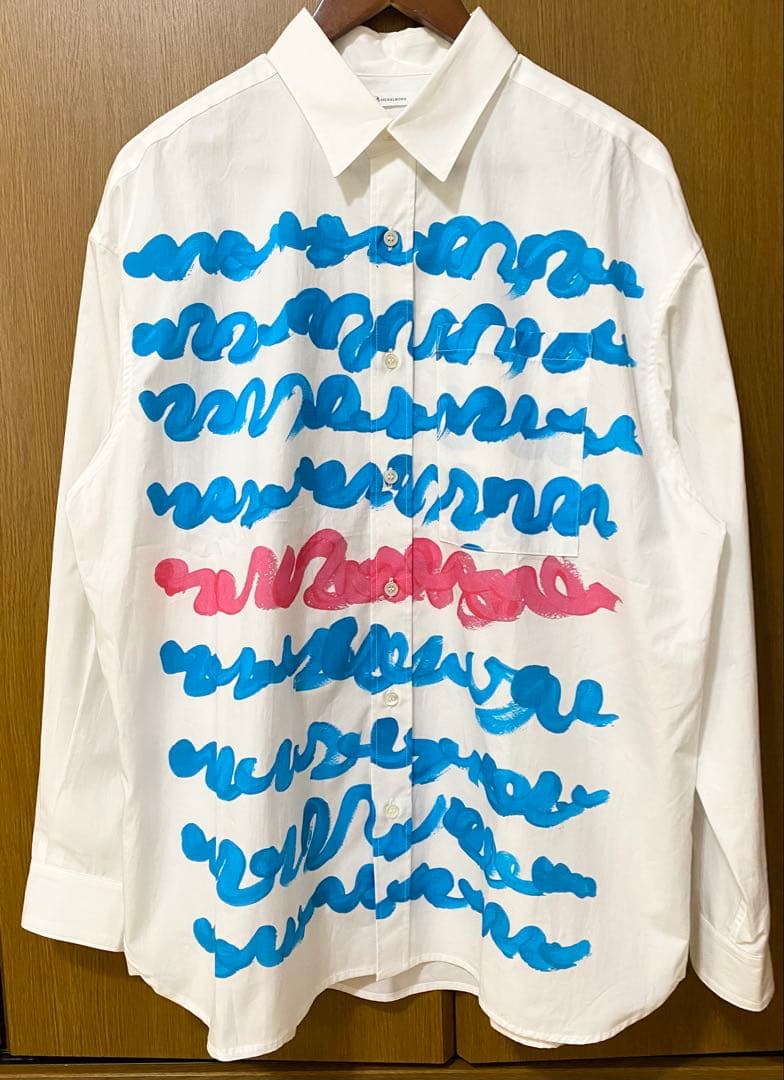 美品ヘラルボニーレギュラーカラーシャツ「blue brush-mm2025」 レギュラーカラーシャツ「blue brush-mm2025」 – HERALBONY