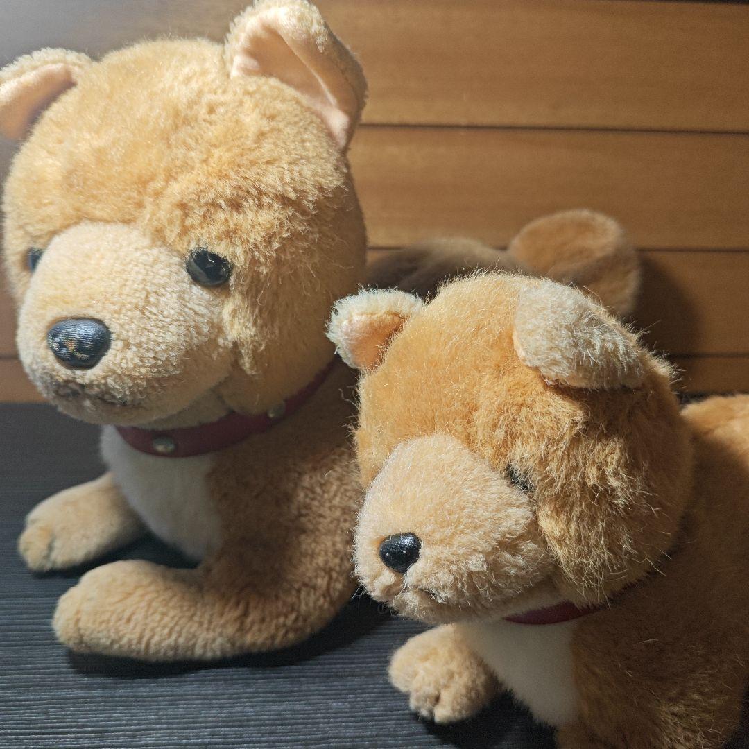 茶色 犬 ぬいぐるみ 大・小セット 柴犬 親子 三英 昭和 レトロ - メルカリ