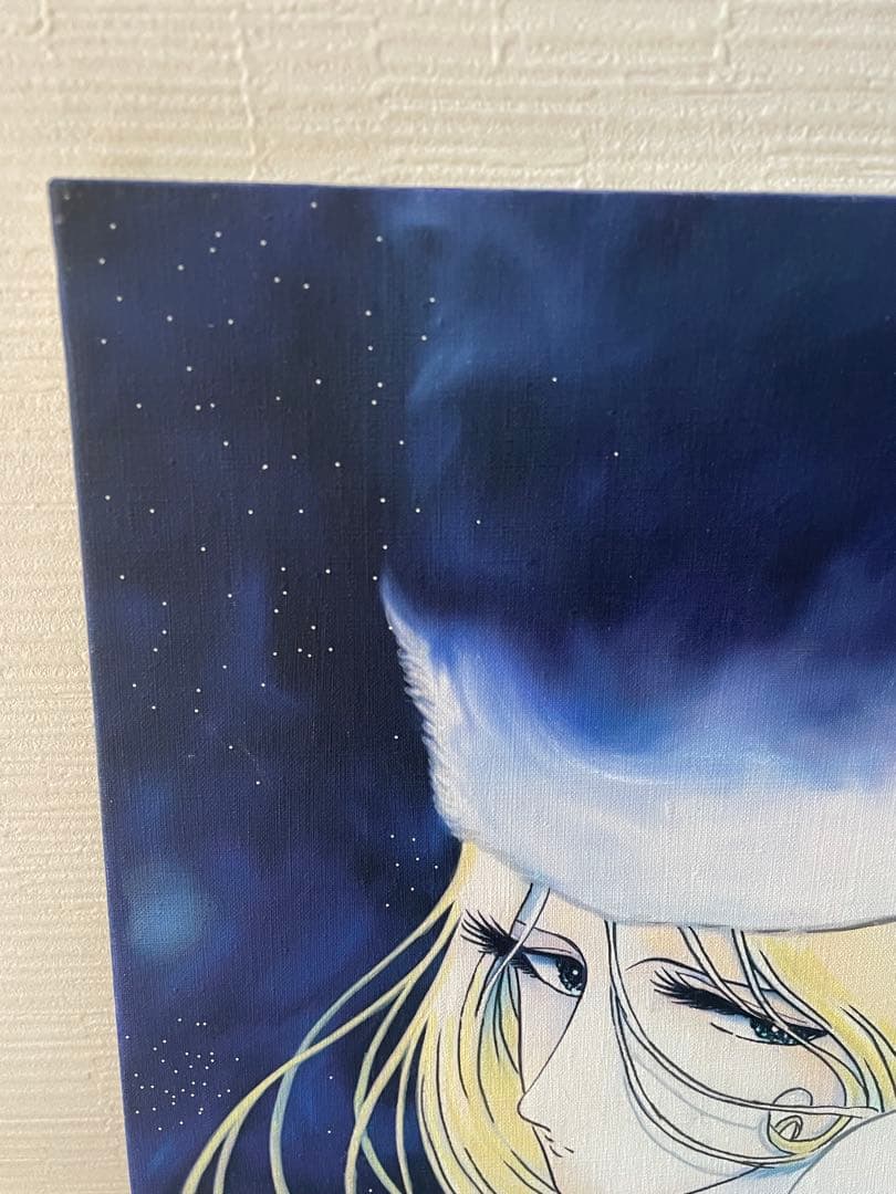 大型】F10号 手描き油彩 松本零士銀河鉄道999模写メーテルレジェンド