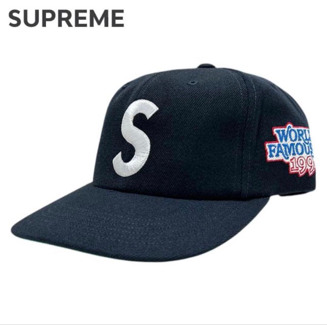 SUPREME ネイビー シュプリーム World Famous キャップ Supreme Box Logo World Famous New Era 59fifty Polartec Sz 7 1/2