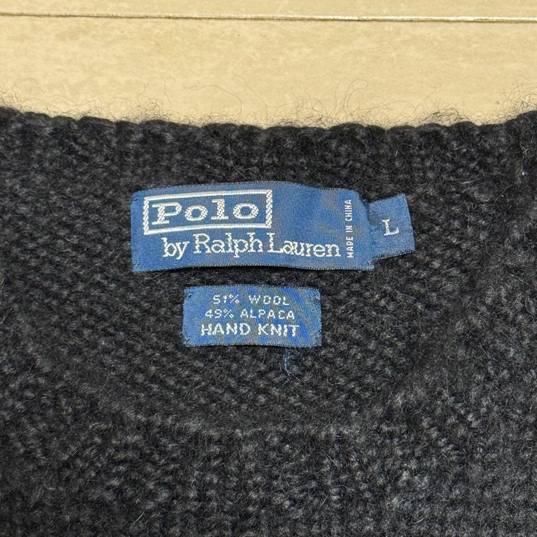 希少✨ ポロバイラルフローレン ハンドニット アーガイル 長袖ニット L