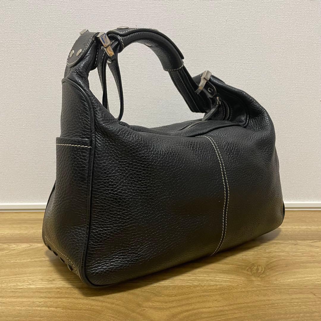 《美品》TOD’S （トッズ）レザー セミショルダーバッグ ブラック 黒