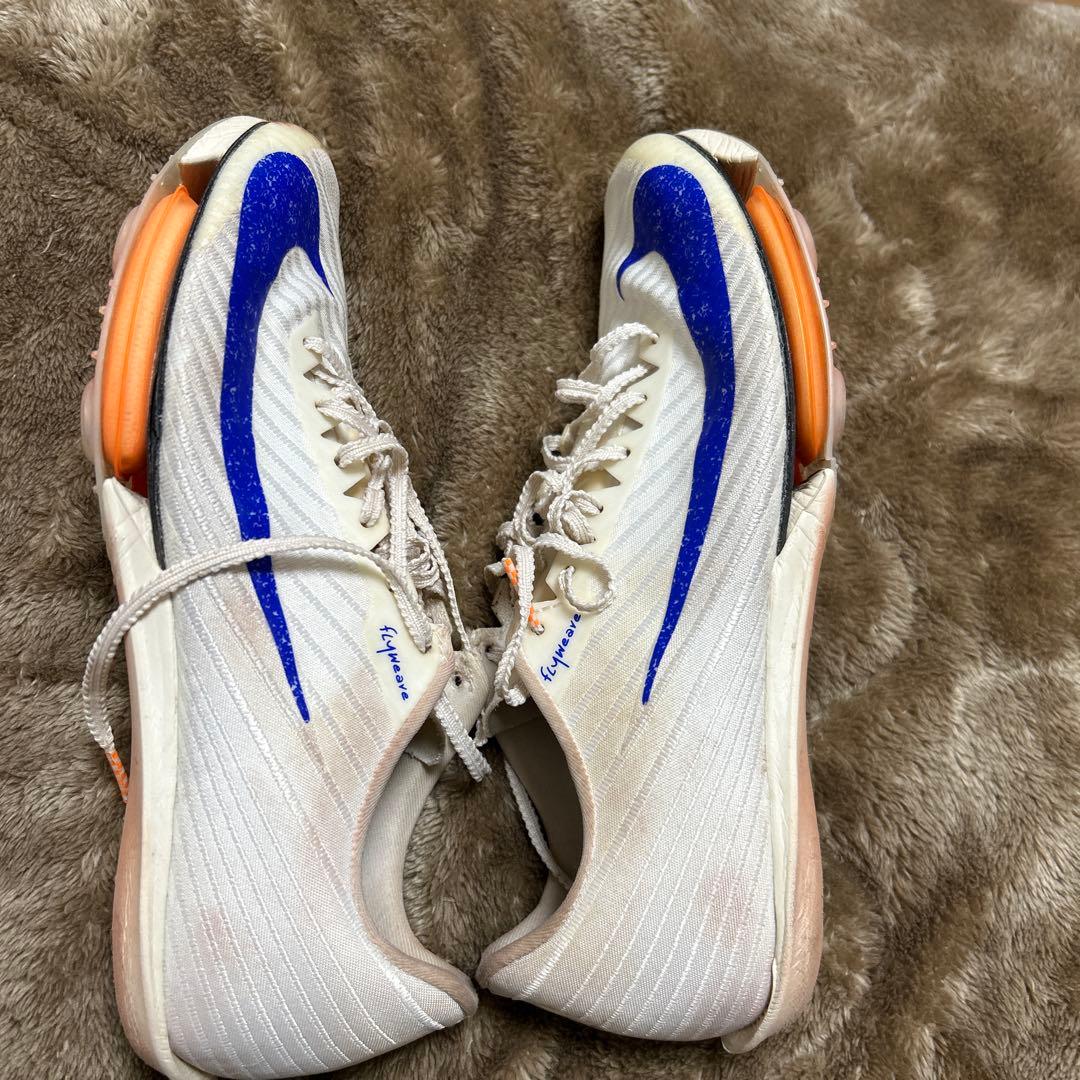 Nike Zoom スパイクシューズ ホワイト/ブルー - メルカリ
