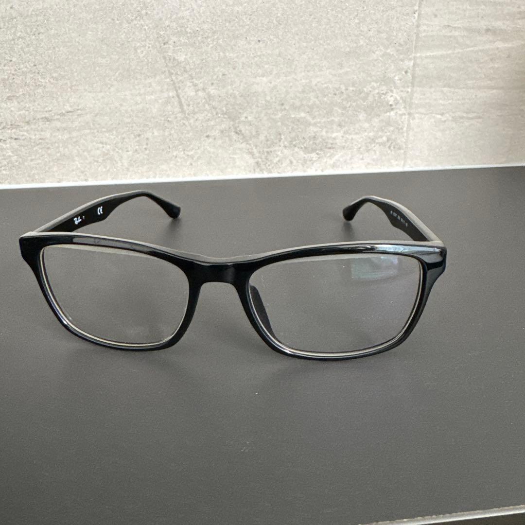 Ray-Ban ブラックフレーム メガネ ケース付き Ray-Ban（レイバン） RayBan メガネフレーム 55□17 ブラック