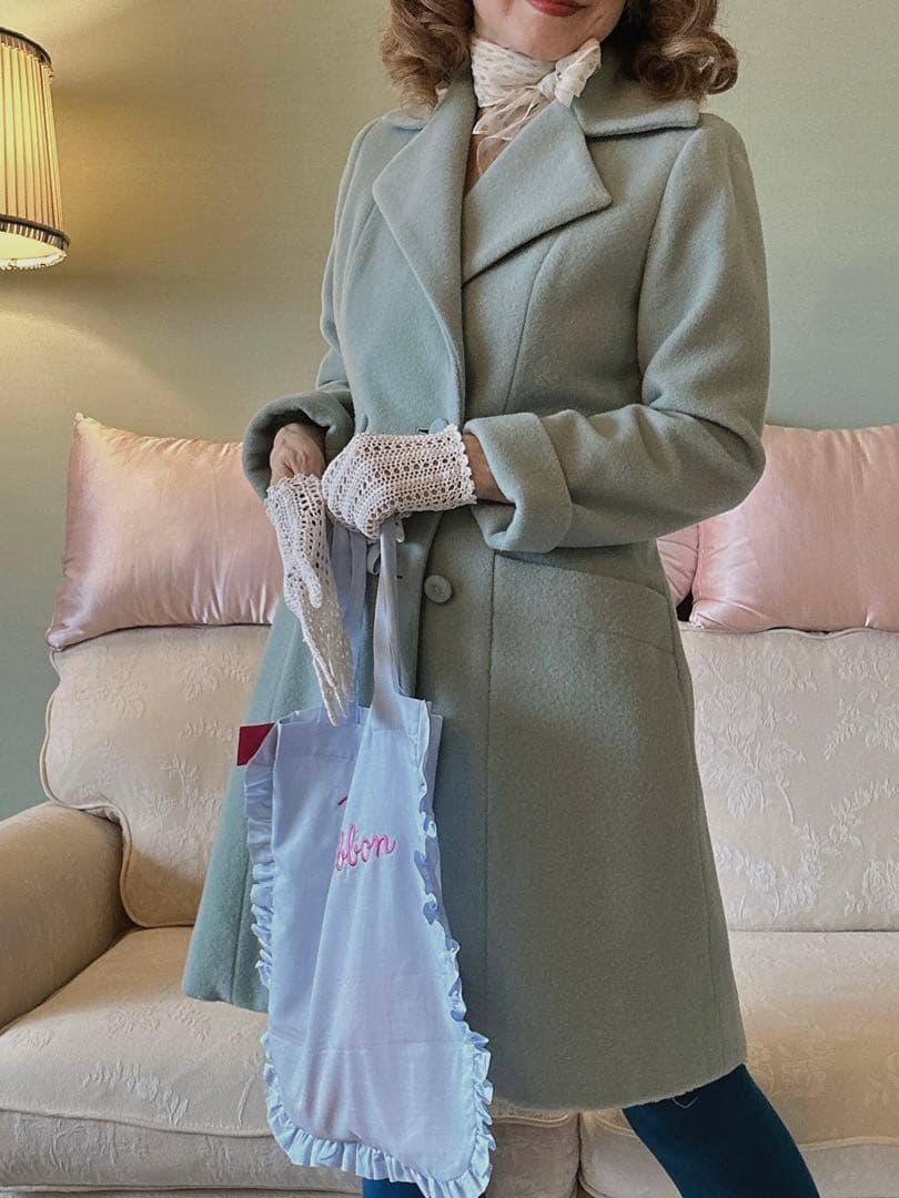 ティファニーブルーコート値下げしました！ブルーグレー ウール100