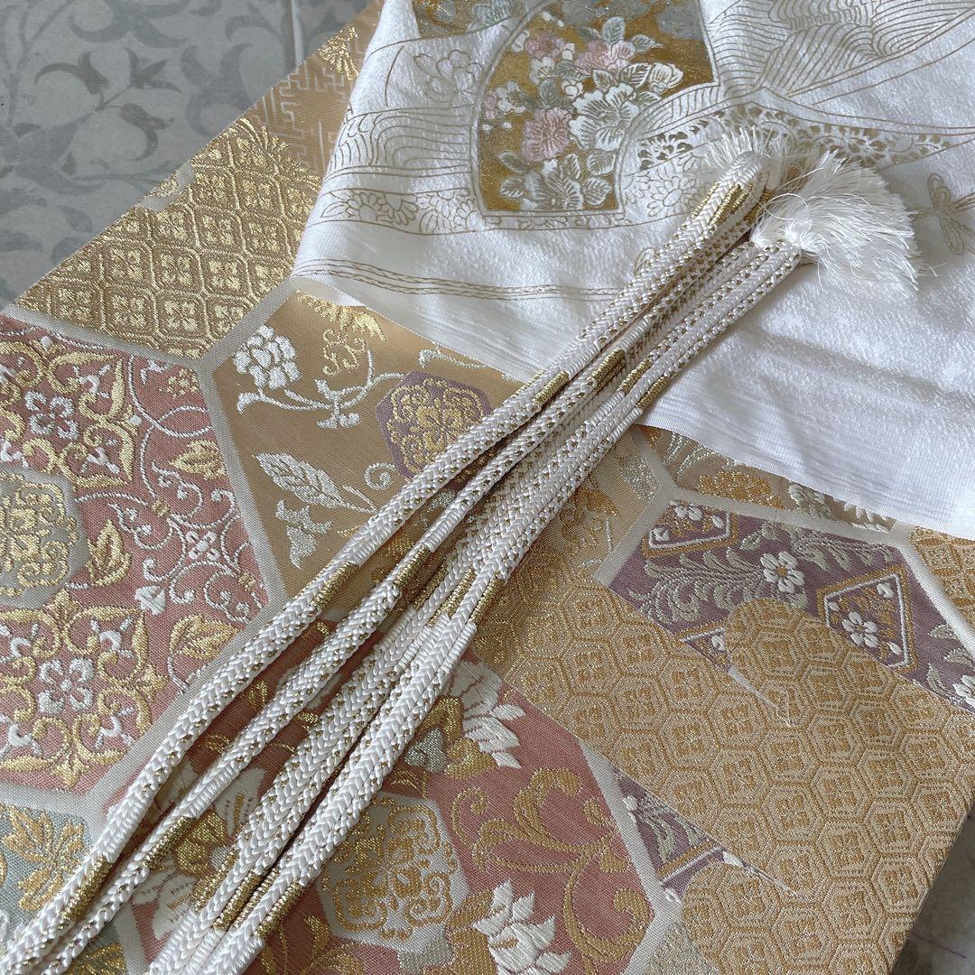 訪問着 フルセット 桜の木 花筏 綸子 入学式 卒業式 春めく 着物 Q5