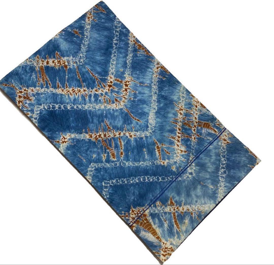 青色 絞り幾何学模様 袋帯 六通柄 - 着物・浴衣一 番 安い 通販