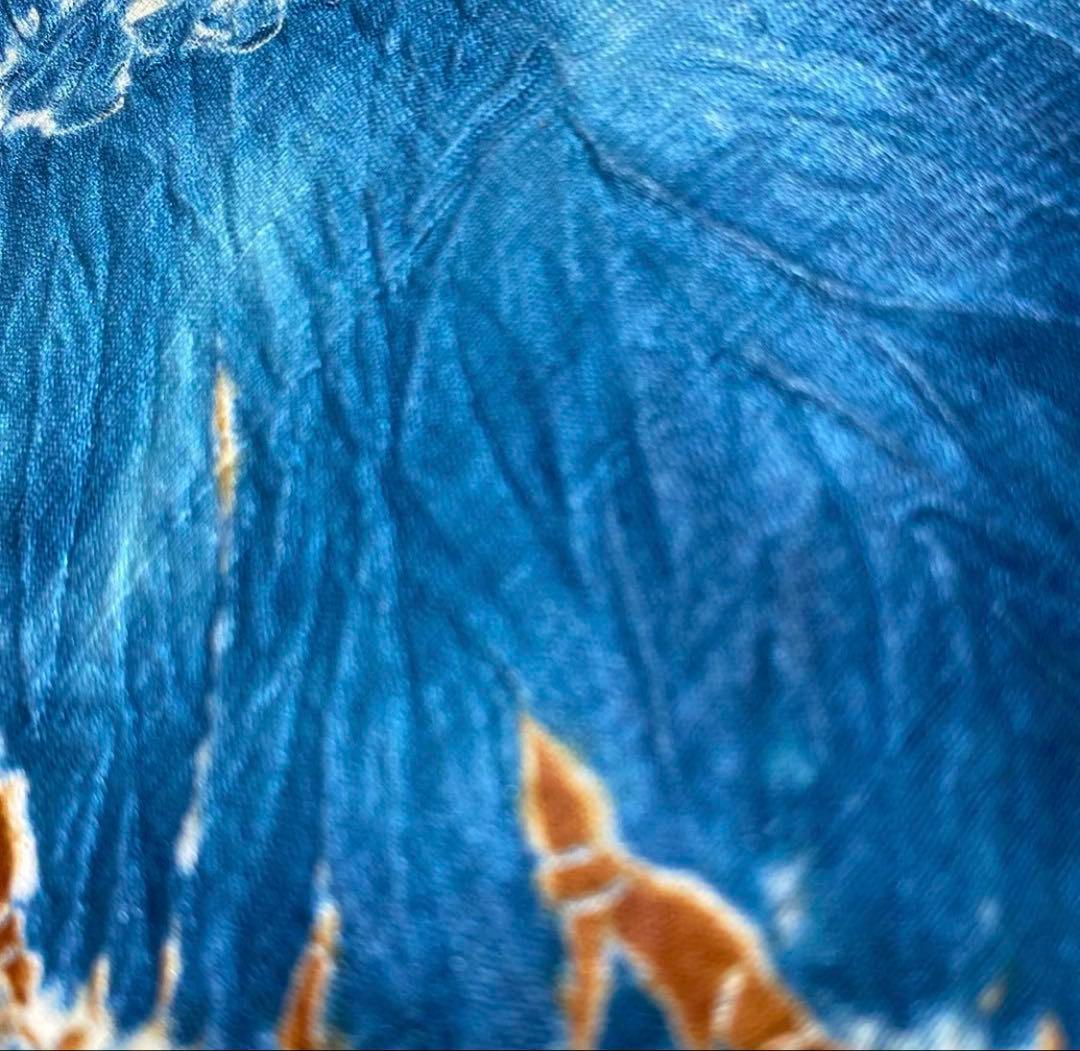 青色 絞り幾何学模様 袋帯 六通柄 - 着物・浴衣一 番 安い 通販