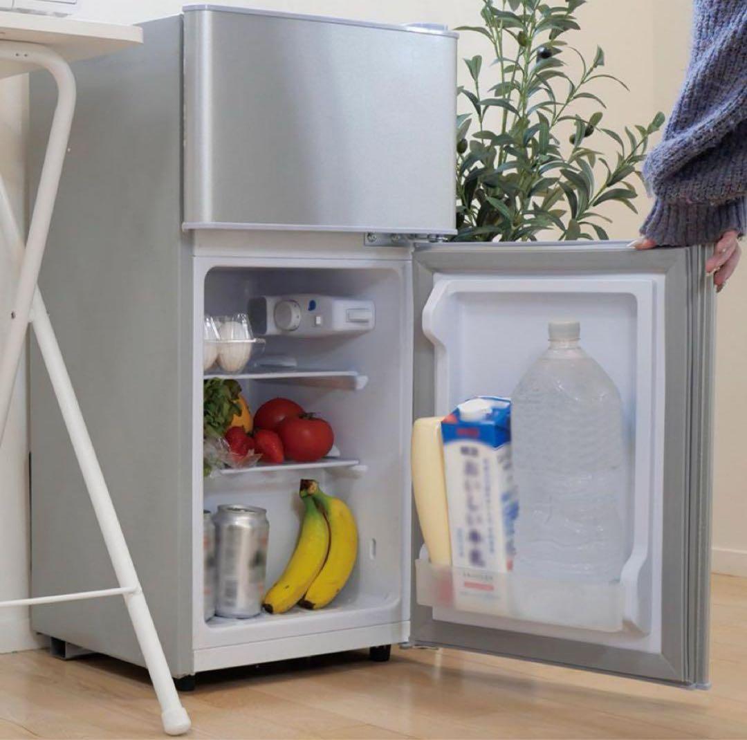 新品】冷蔵庫 黒 ブラック 一人暮らし 冷凍 2ドア 小型 上段冷凍庫 新