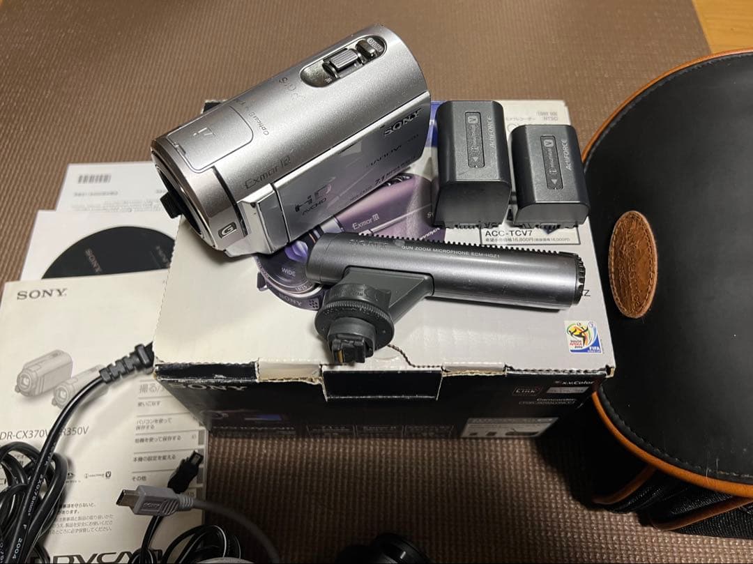 SONY HDR-CX370 コンバージョンレンズ、ガンマイク、バッテリー×2付