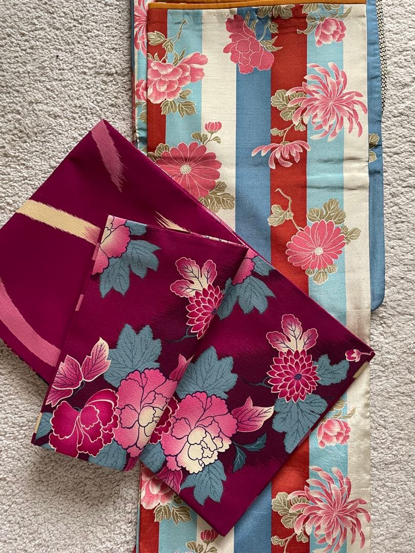 ふりふ　着物　袷着物　着物セット 楽天市場】洗える着物 簡単着物＋袋帯2点セット公式 ふりふ 洗える