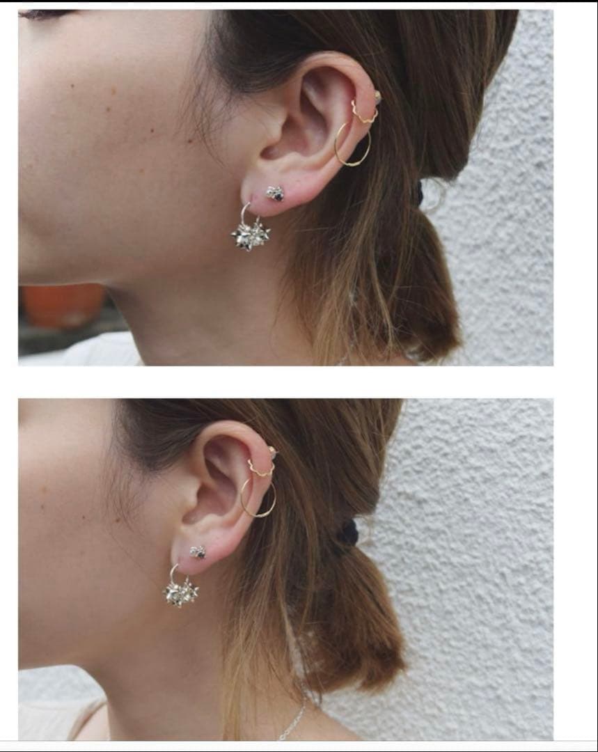 e.m. なみなみ ハーフフープ ピアス K18 生産終了品 イーエムの通販は