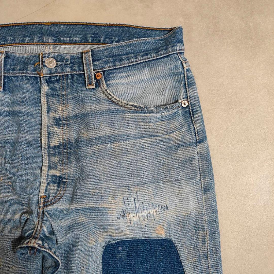 ビンテージ リーバイス 501 ダメージデニム グランジ パッチワーク w34