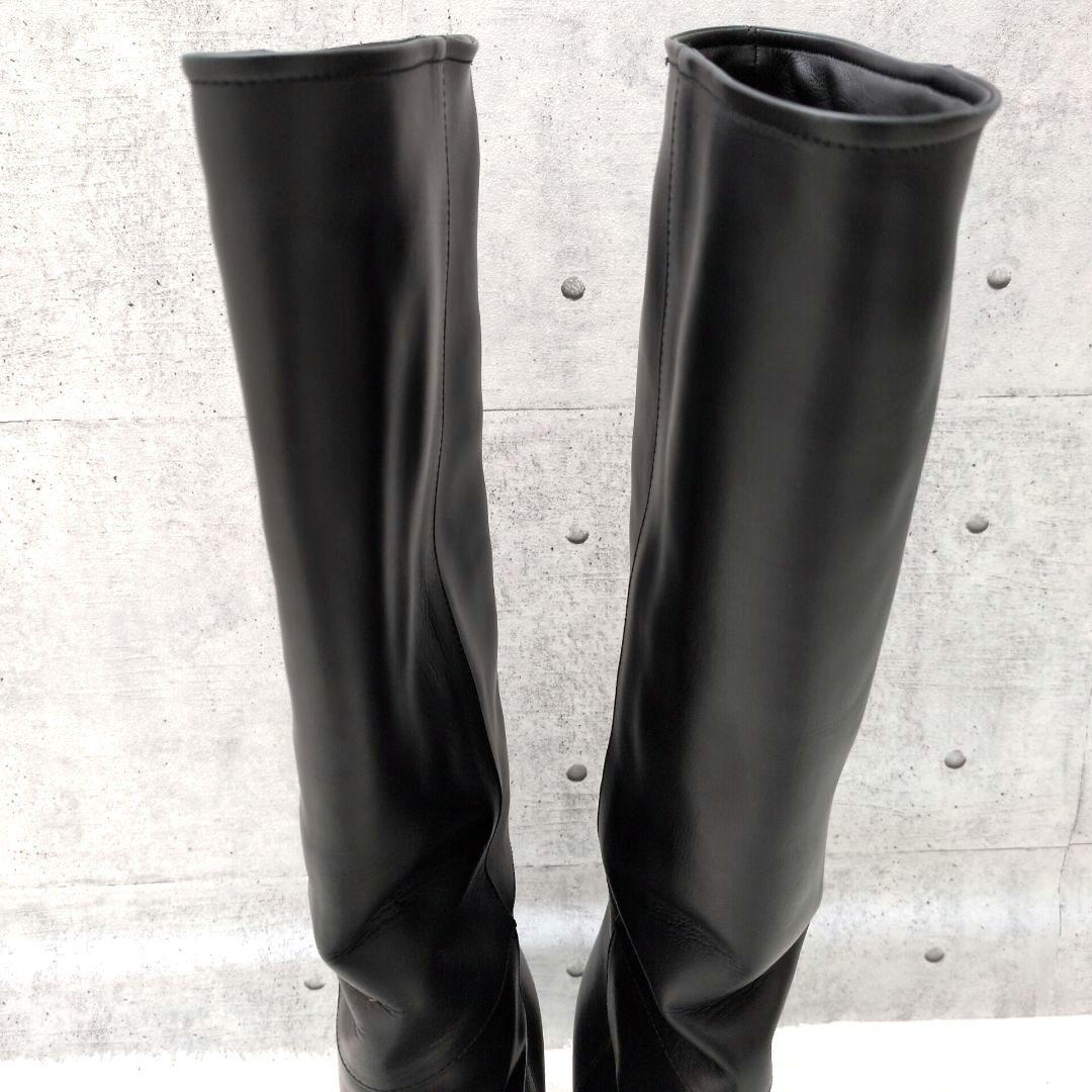 美品】ペリーコ メトロ ロングブーツ ポインテッドトゥ チャンキー