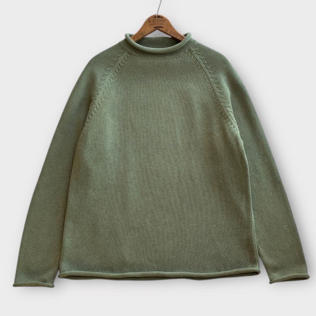 00's J.CREW ロールネック コットンニット L 若草色 - メルカリ