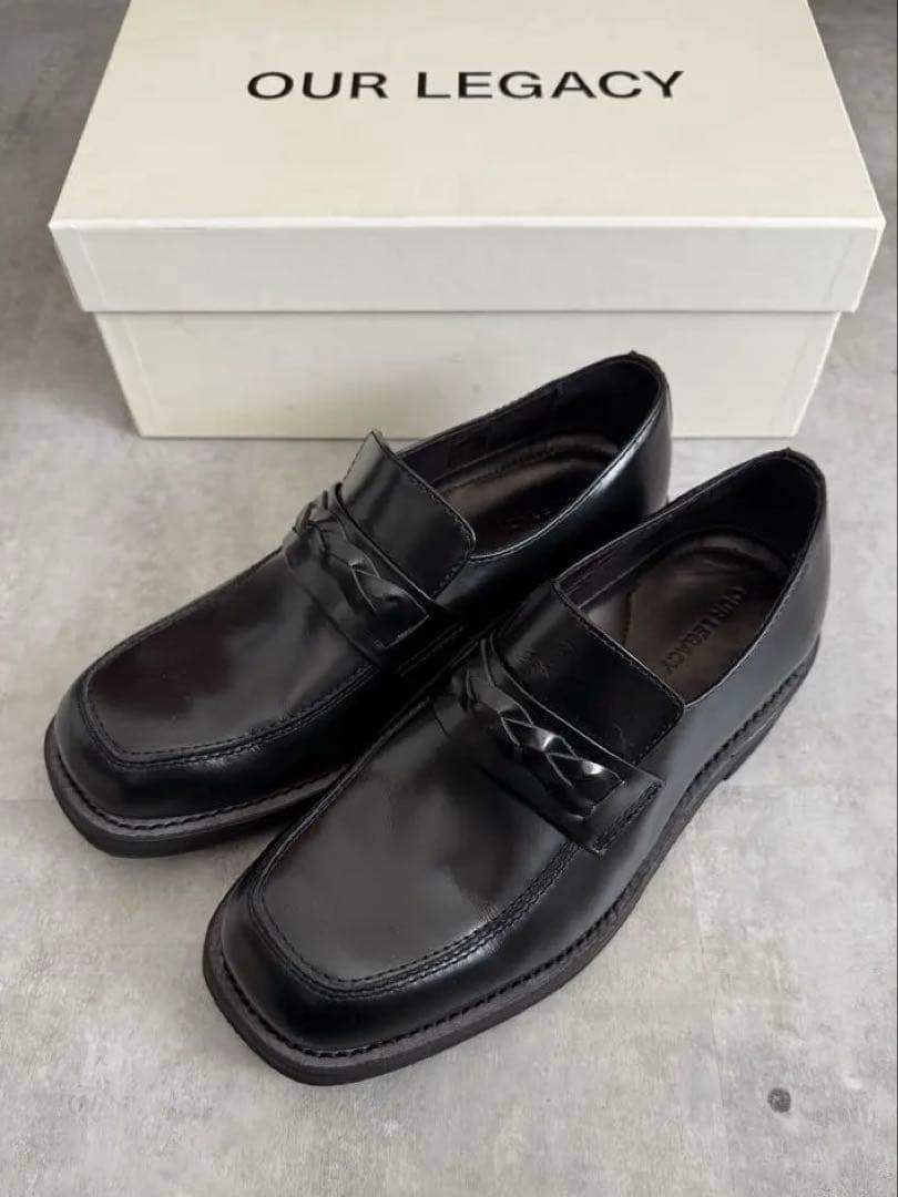 OUR LEGACY Nakano Shoe ''サイズ41'' ローファー Our Legacy Nakano Shoe Glazed Black Leather M – Neighbour