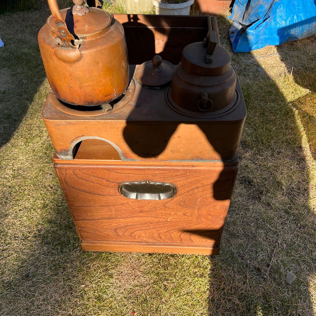 長火鉢 燗銅壷付き 引出し付 囲炉裏 火鉢 古道具 アンティーク - メルカリ