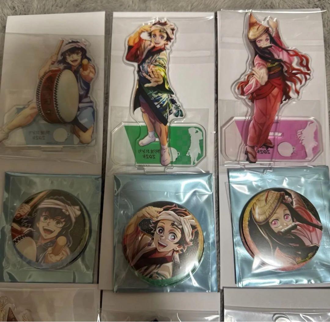 鬼滅の刃 阿波おどり アクリルスタンド 缶バッジ クリアファイル 15点