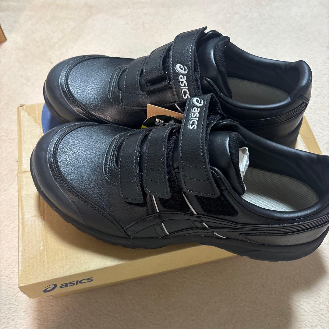 asics 安全靴 黒 ベルトタイプ ASICS（アシックス） 作業用靴 安全スニーカー マジックベルト ウィン