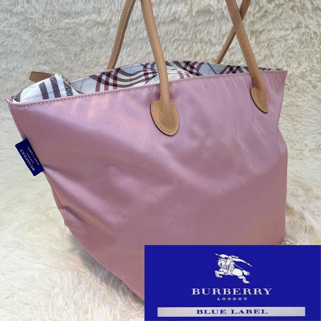 値下げ！【Burberry】バーバリー ブルーレーベル トートバッグ ピンク