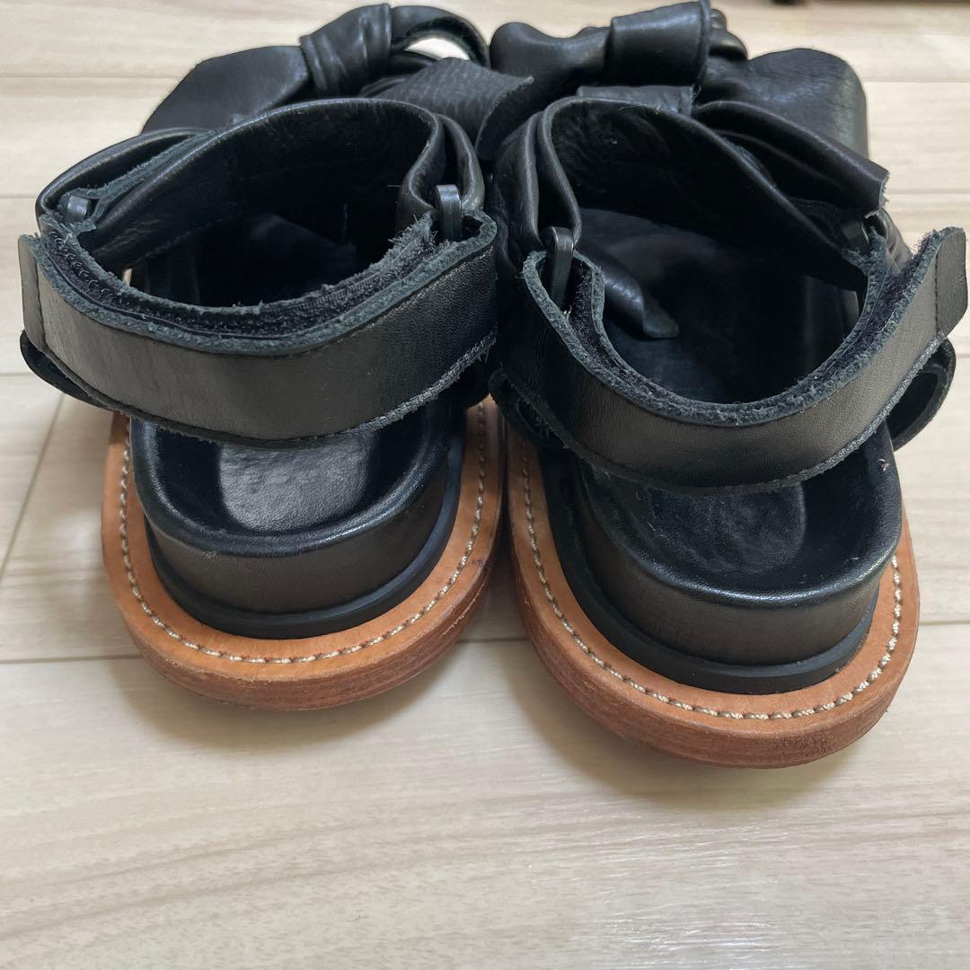 sacai 本革 リボンサンダル ブラック 36 サカイ - メルカリ