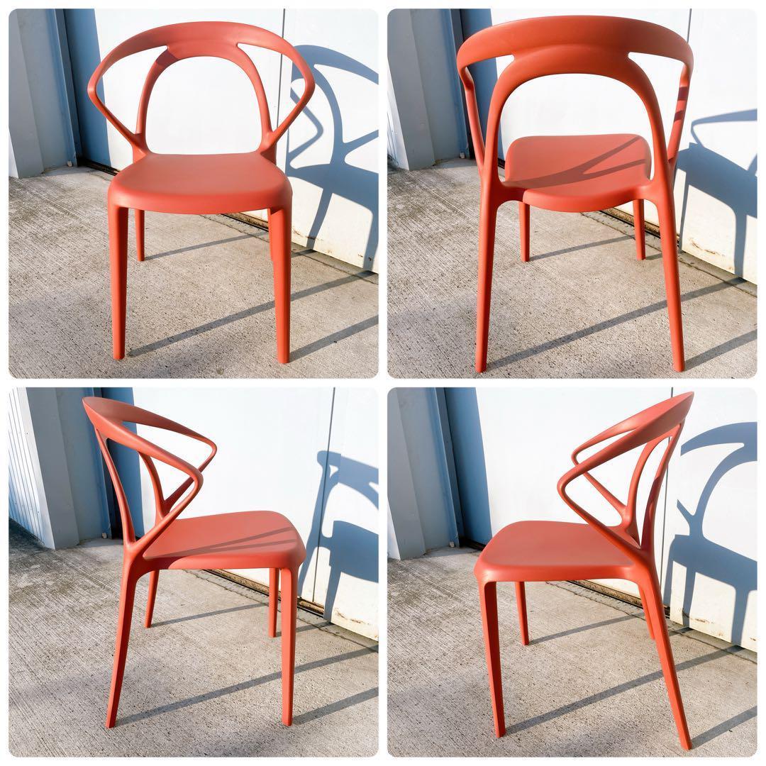 未使用品】CHERRY エルパソ ダイニングチェア レッド 2脚セット①