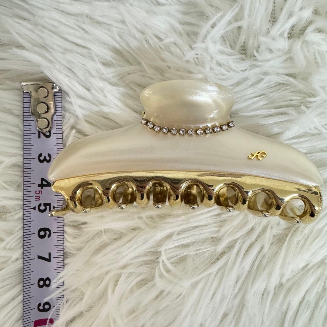 acca ヘアクリップラインストーン ニューコナーラパールホワイトL