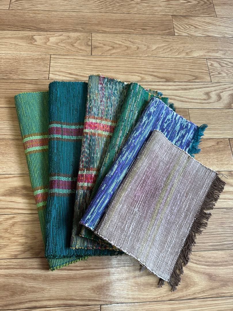 さき織　テーブルセンター6枚セット　ハンドメイド 裂き織りのテーブルセンター | iichi 日々の暮らしを心地よくする