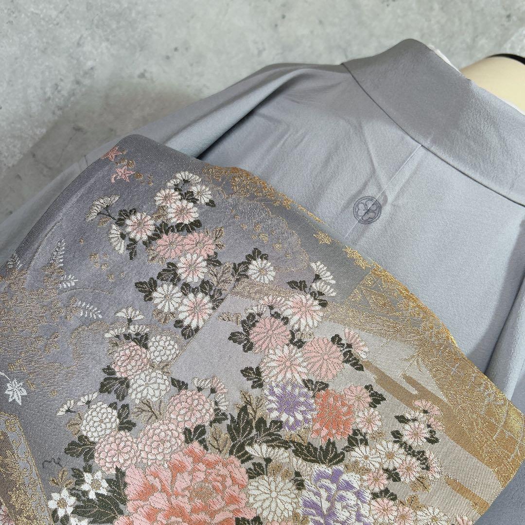 訪問着フルセット 着物 三越 正絹 桜 友禅染 水色 入学式 卒業式