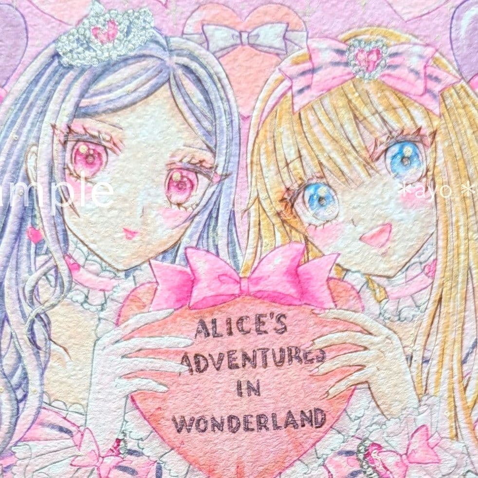 手描きイラスト オリジナル 創作 原画 『ピンクの国へようこそ