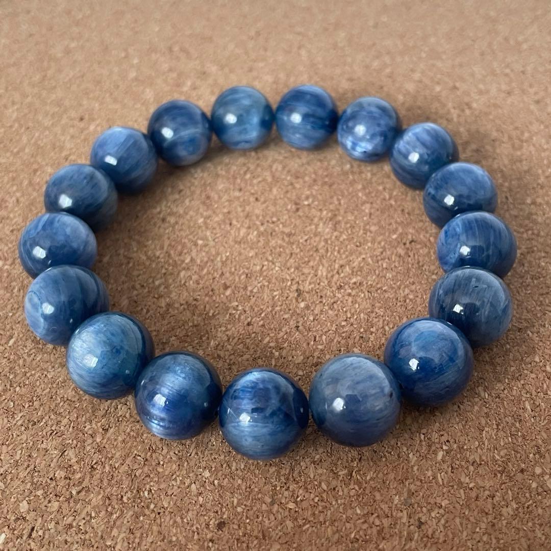 【杉本　直樹】カイヤナイト ブレスレット 12.5㎜ 18㎝　天然石