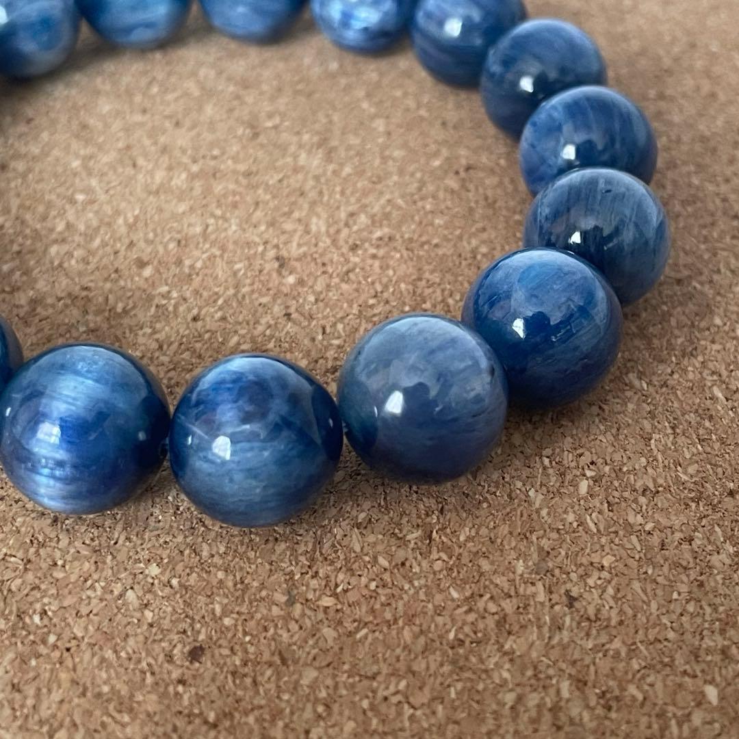 【杉本　直樹】カイヤナイト ブレスレット 12.5㎜ 18㎝　天然石