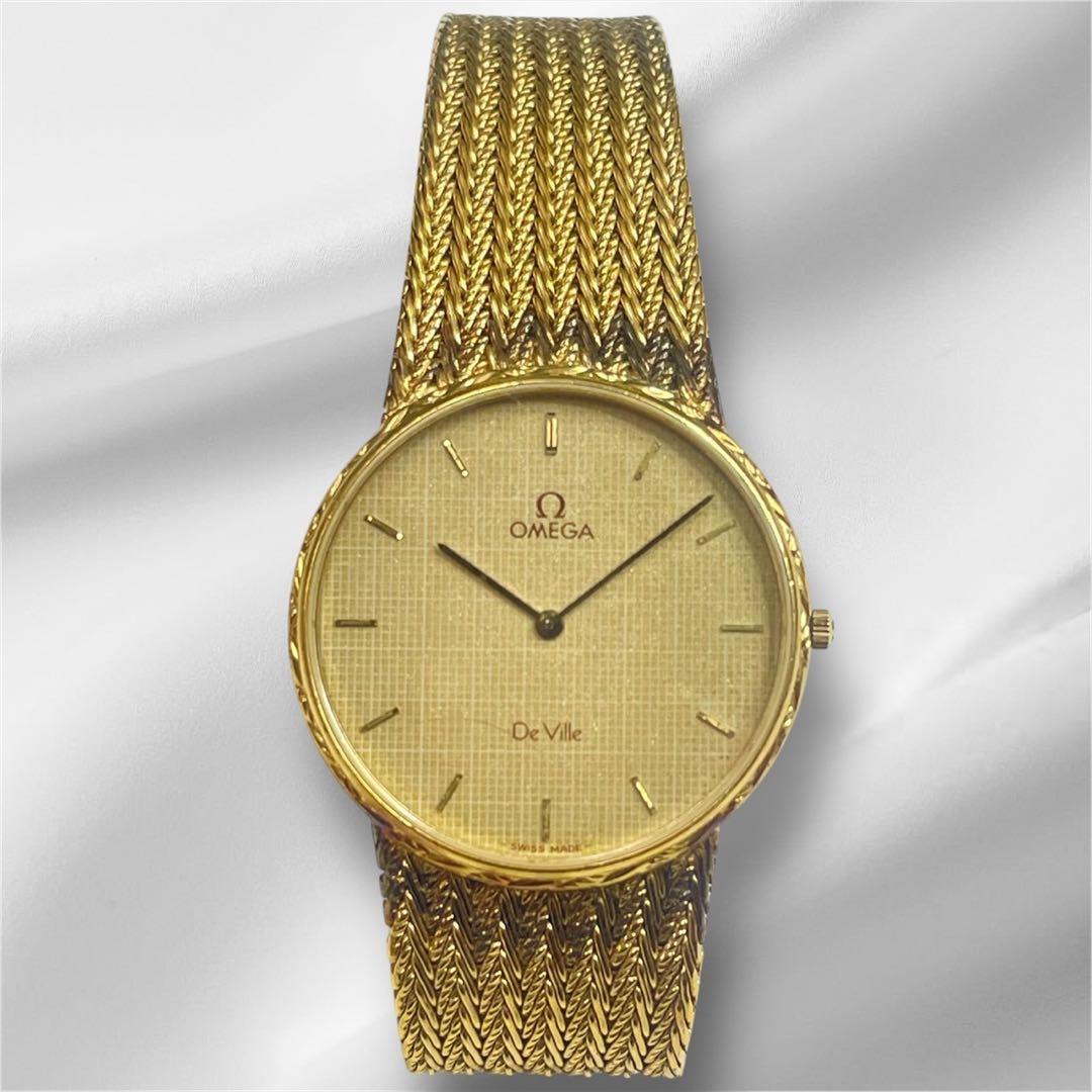 【ジャンク品】OMEGA Deville ゴールド　リューズ不良 OMEGA】オメガ『デビル』レディース クォーツ 3ヶ月保証【中古
