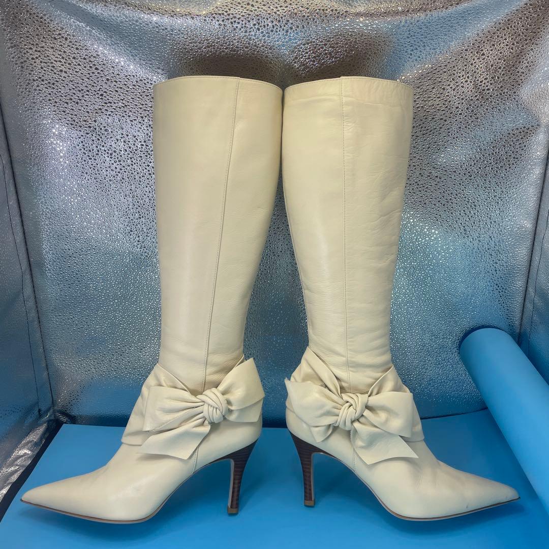 Rebecca Taylor レベッカテイラー ロングブーツ　白　24.5cm