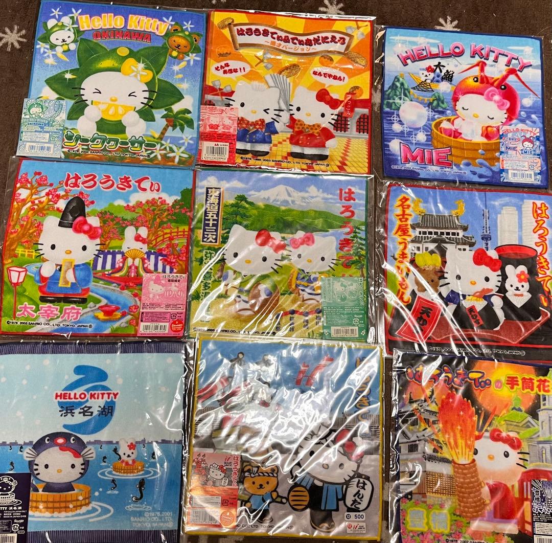レア◎ご当地キティ◎プチタオル9枚セット◎三重＆大阪＆愛知＆沖縄