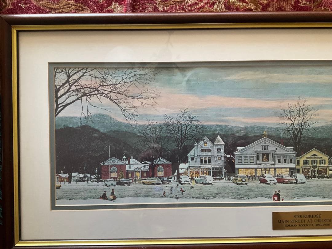 希少】ノーマンロックウェル美術館購入 代表作品ストックブリッジ 額装