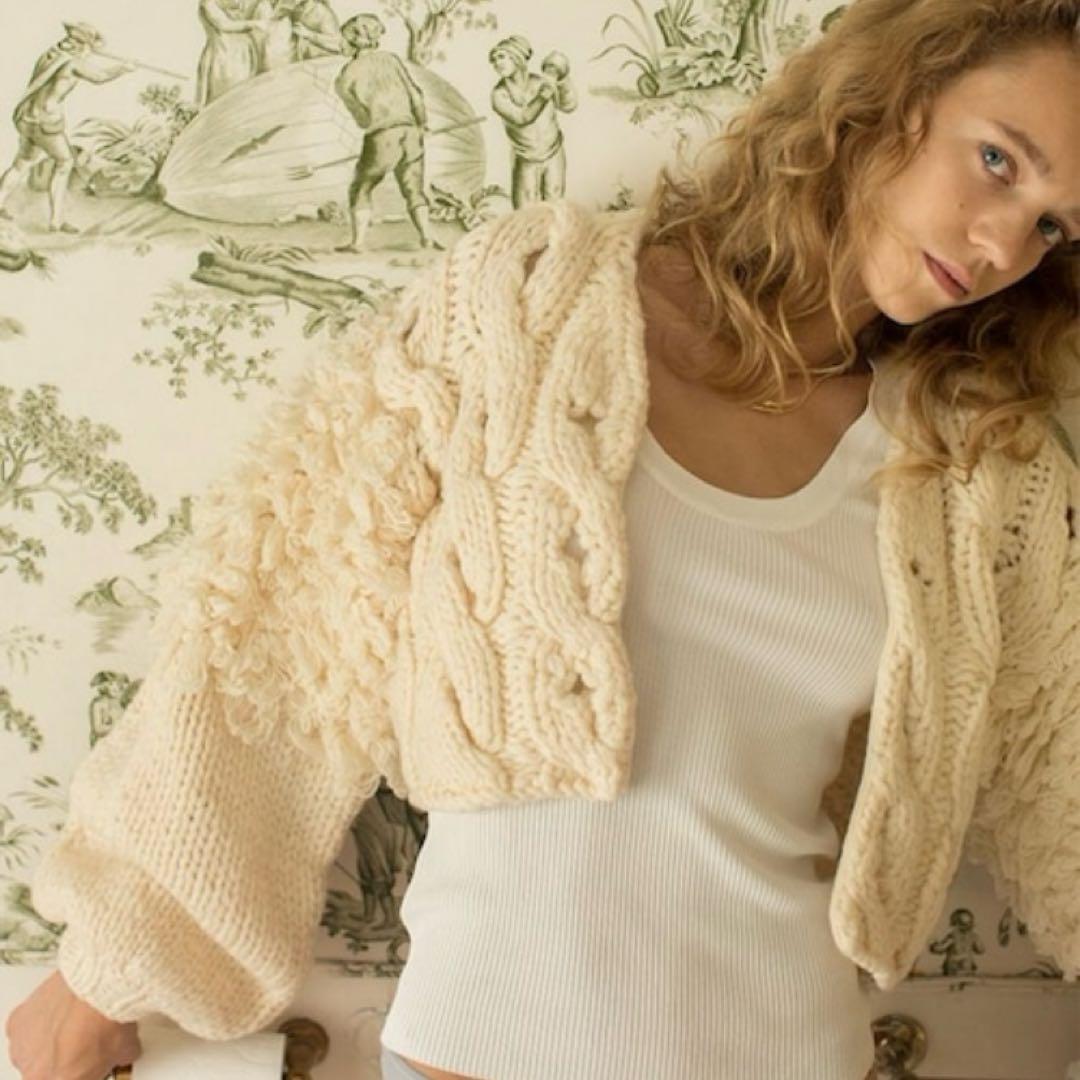 LEINWANDE Cable Short Cardigan - メルカリ