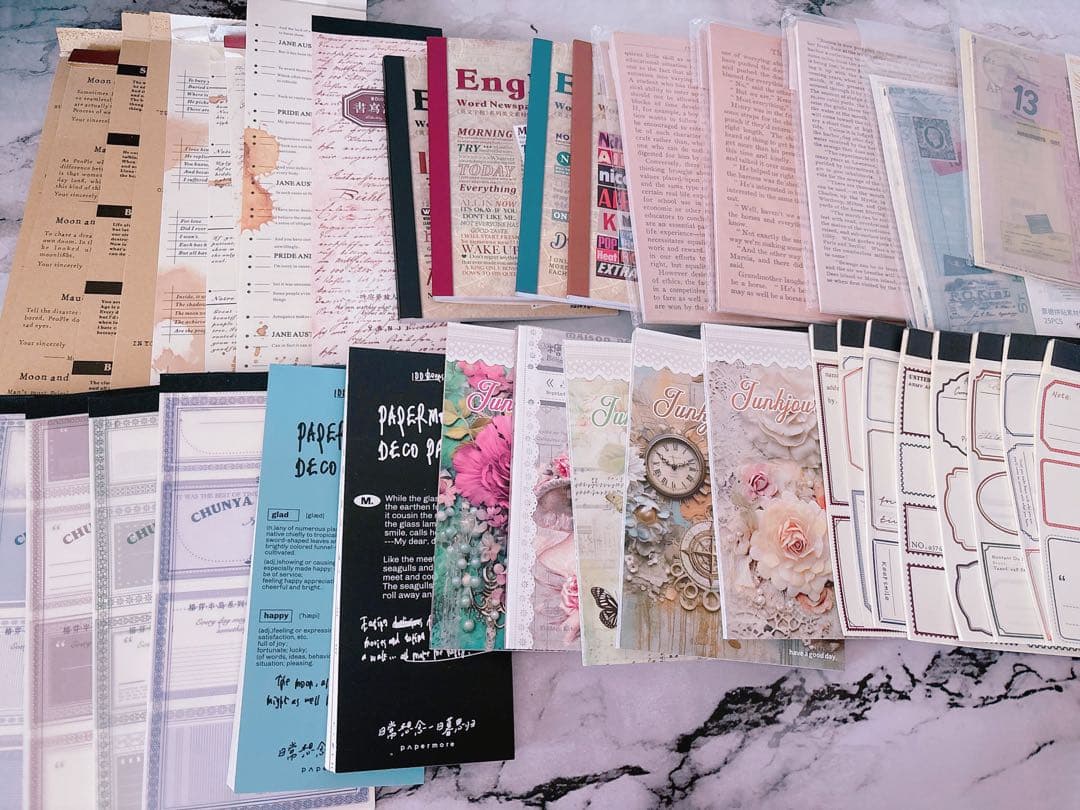 80サイズ】コラージュ素材 紙モノ デザインペーパー まとめ売り♡①