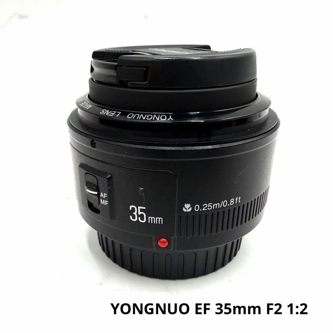【美品✨】YONGNUO EF-35mm 1:2 F2 単焦点レンズ Amazon.com : YONGNUO YN35mm F2 Fast EF Lens 1:2 AF/MF Wide-Angle