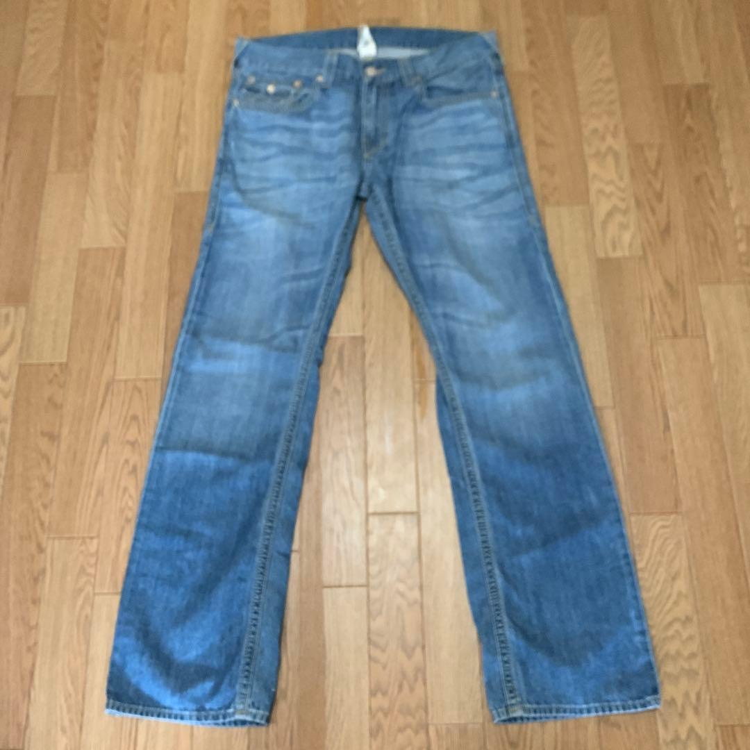 トゥルーレリジョン　ストレートデニム 34 TRUE RELIGION（トゥルーレリジョン） 大きいサイズ メンズ RICKY FLAP