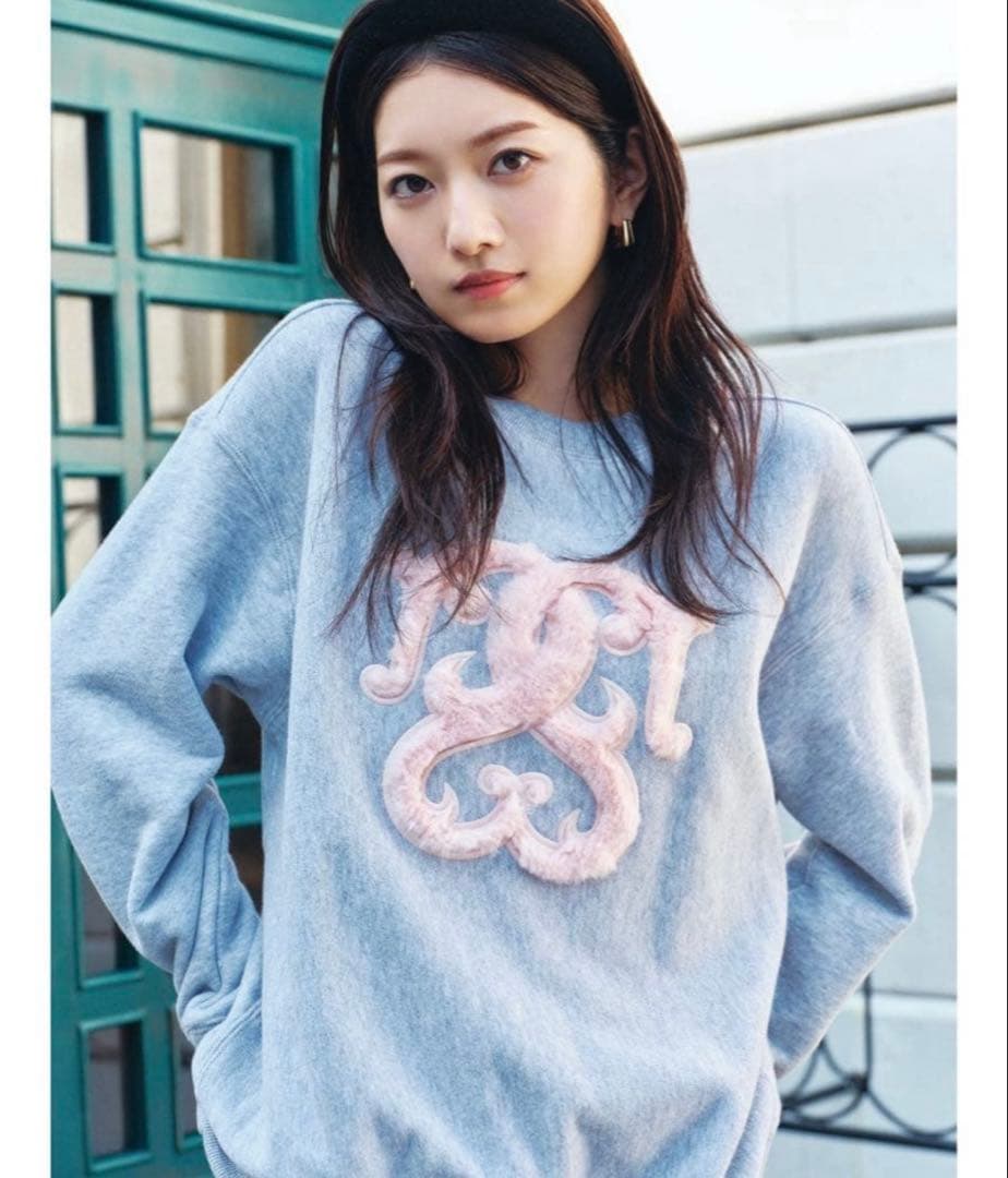 snidel 完売品！ボアロゴスウェット ライトグレー セール】【WEB限定/ボアコレクション】ボアロゴスウェット（スウェット