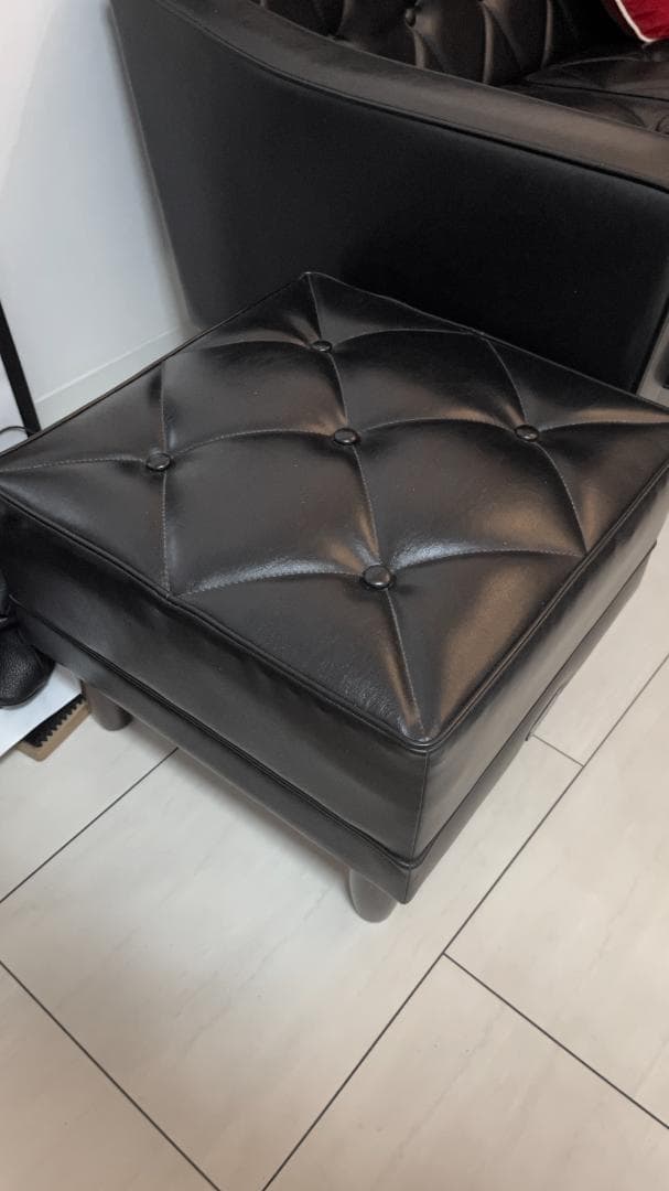 カリモク60 レザーブラック オットマン　ミッドセンチュリー カリモク60 レザーブラック オットマン ミッドセンチュリー