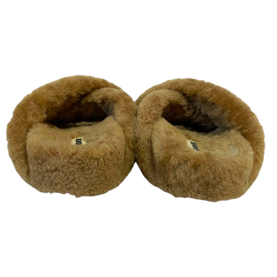 美品】JIL SANDER ファーサンダル ブラウン 24cm クロスデザイン