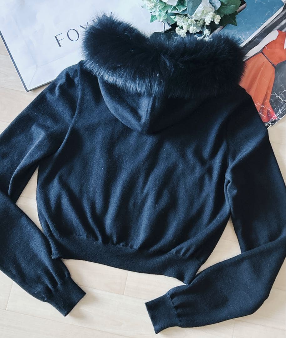 極美品！FOXEYカシミアフォックスファーパーカー 40 Rene FOXEY